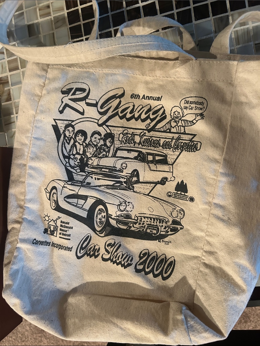 R-Gang Car Show 2000 Canvas Tote Bag - Natural
